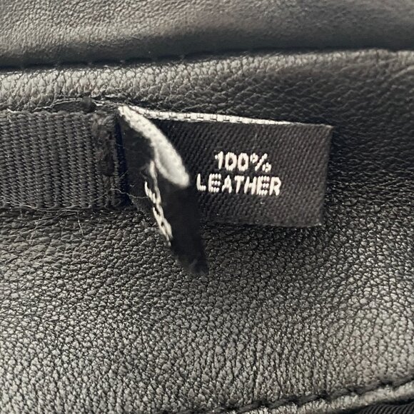 BLK DNM Motorcycle Biker Black Leather Belted Zipper Detail Jacket - Picture 8 of 10